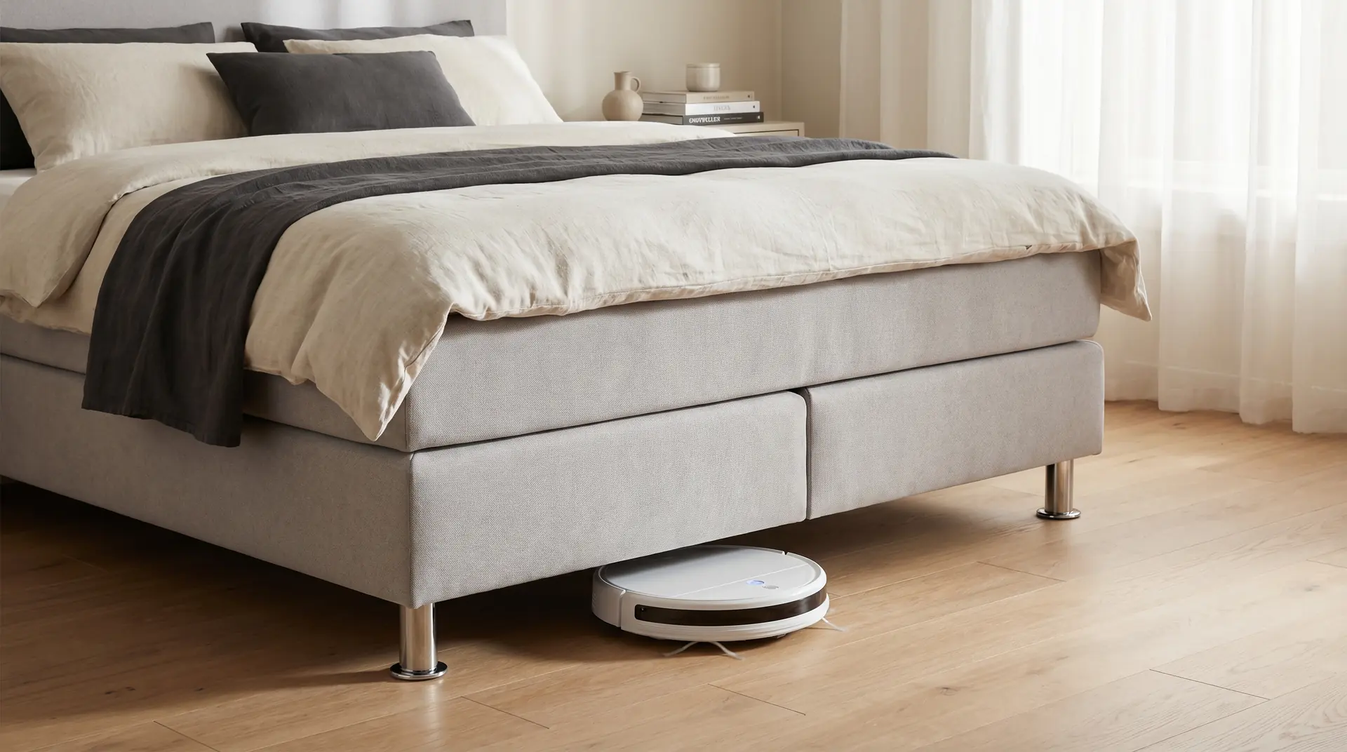 Bild: Saugroboter unter Boxspringbett: Welche Bodenfreiheit brauchst du?